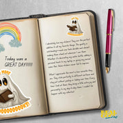 Reading Sticker - Read More Booooks Ghost Sticker - Funny Book Lover Gift for Bibliophiles & Readers