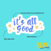 It's All Good Sticker | Positive Vibes Vinyl Decal | Motivational Stickers for Laptop, Water Bottle & Journal