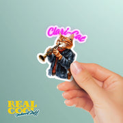 Clari-Cat Sticker | Clarinet Playing Cat | Fun Musician Cat Art | Cute Cat Decal | Gifts for Musicians & Cat Lovers