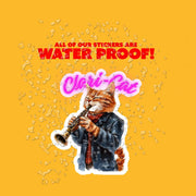 Clari-Cat Sticker | Clarinet Playing Cat | Fun Musician Cat Art | Cute Cat Decal | Gifts for Musicians & Cat Lovers