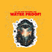 UFO Sticker | Cute Alien Design Vinyl Decal for Laptop, Water Bottle & Personalization | Space Aesthetic Gift