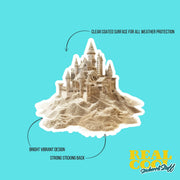Sandcastle Sticker - Cute Sandcastle Gift for Beach Lovers & Summer Fun, Waterproof Vinyl Decal for Laptops, Water Bottles More