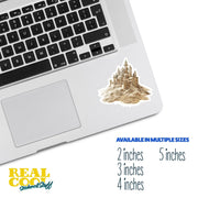 Sandcastle Sticker - Cute Sandcastle Gift for Beach Lovers & Summer Fun, Waterproof Vinyl Decal for Laptops, Water Bottles More