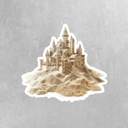 Sandcastle Sticker - Cute Sandcastle Gift for Beach Lovers & Summer Fun, Waterproof Vinyl Decal for Laptops, Water Bottles More