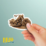 Sand Cycle Sticker - Cute Sand Motorcycle Sticker for Laptop, Car, or Helmet | Gift for Bike Lovers & Adventurers