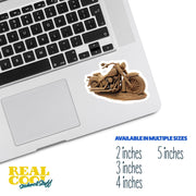 Sand Cycle Sticker - Cute Sand Motorcycle Sticker for Laptop, Car, or Helmet | Gift for Bike Lovers & Adventurers