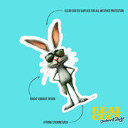 Cool Rabbit Sticker - Funny Sunglasses Rabbit Decal, Waterproof Vinyl, Cute Car Sticker & Party Favor for Rabbit Lovers