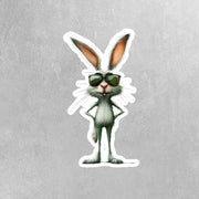 Cool Rabbit Sticker - Funny Sunglasses Rabbit Decal, Waterproof Vinyl, Cute Car Sticker & Party Favor for Rabbit Lovers