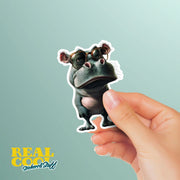 Cool Hippo Sticker - Funny Sunglasses Hippo Decal for Water Bottles, Laptops More, Cute Animal Decal