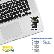 Cool Hippo Sticker - Funny Sunglasses Hippo Decal for Water Bottles, Laptops More, Cute Animal Decal