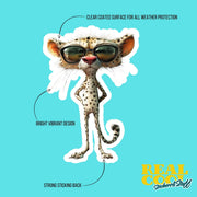 Cool Cheetah Sticker - Funny Sunglasses Cheetah Decal for Laptop, Cute Wild Animal Sticker, Perfect Gift for Animal Lovers