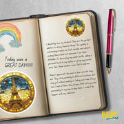 Eiffel Tower Sticker - Stained Glass Paris Decal, Unique Wall Art, Travel Decor, Perfect Gift for Paris Lovers & Globetrotting Friends