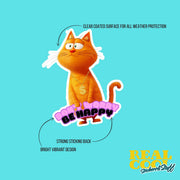 Don't Worry Be Happy Sticker | Funny Cat Sticker | Cute Cat Decal for Laptop, Water Bottle & Journal, Feline Motivational Art