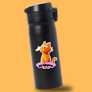 Don't Worry Be Happy Sticker | Funny Cat Sticker | Cute Cat Decal for Laptop, Water Bottle & Journal, Feline Motivational Art