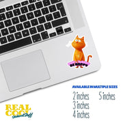 Don't Worry Be Happy Sticker | Funny Cat Sticker | Cute Cat Decal for Laptop, Water Bottle & Journal, Feline Motivational Art