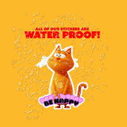 Don't Worry Be Happy Sticker | Funny Cat Sticker | Cute Cat Decal for Laptop, Water Bottle & Journal, Feline Motivational Art