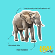 Elephant Sticker | African Elephant Art Vinyl Decal for Safari Lovers, Cute Animal Decor for Laptops, Water Bottles & More