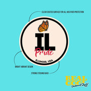 Illinois Pride Sticker - Illinois State Abbreviation Decal for Car, Laptop & Water Bottle | Perfect Illinois Gift Souvenir