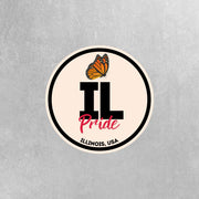 Illinois Pride Sticker - Illinois State Abbreviation Decal for Car, Laptop & Water Bottle | Perfect Illinois Gift Souvenir