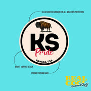 Kansas Pride Sticker - Kansas State Abbreviation Decal for Car, Laptop & Water Bottle | Perfect Kansas Gift Souvenir