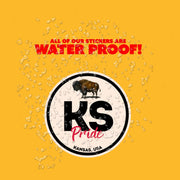 Kansas Pride Sticker - Kansas State Abbreviation Decal for Car, Laptop & Water Bottle | Perfect Kansas Gift Souvenir