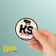 Kansas Pride Sticker - Kansas State Abbreviation Decal for Car, Laptop & Water Bottle | Perfect Kansas Gift Souvenir