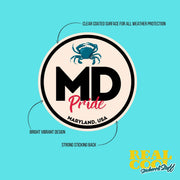 Maryland Pride Sticker - Maryland State Abbreviation Decal for Car, Laptop & Water Bottle | Perfect Maryland Gift Souvenir