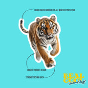 Tiger Sticker | Tiger Running Decal | Orange Tiger Decal