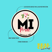 Michigan Pride Sticker - Michigan State Abbreviation Decal for Car, Laptop & Water Bottle | Perfect Michigan Gift Souvenir