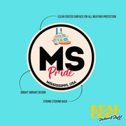 Mississippi Pride Sticker - Mississippi State Abbreviation Decal for Car, Laptop & Water Bottle | Perfect Mississippi Gift Souvenir
