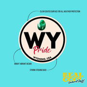 Wyoming Pride Sticker - Wyoming Abbreviation Decal for Car, Laptop & Water Bottle | Perfect Wyoming Gift Souvenir