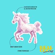 Unicorn Sticker - White Unicorn Decal for Laptop, Water Bottle, Car & More - Cute Unicorn Vinyl Art Decor
