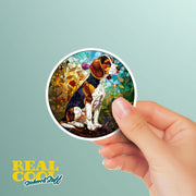 Beagle Sticker - Stained Glass Beagle Decal for Dog Lovers, Cute Pet Art, Waterproof Vinyl Design, Home & Car Decor