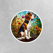 Beagle Sticker - Stained Glass Beagle Decal for Dog Lovers, Cute Pet Art, Waterproof Vinyl Design, Home & Car Decor