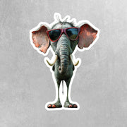 Cool Elephant Sticker - Funny Sunglasses Elephant Decal, Waterproof Vinyl, Cute Car Sticker & Party Favor for Elephant Lovers