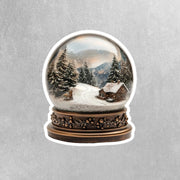 Winter Snow Globe Sticker - Cute Holiday Decor, Snowy Scene Vinyl Stickers for Laptops, Scrapbooking & Gift Tags