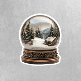 Winter Snow Globe Sticker - Cute Holiday Decor, Snowy Scene Vinyl Stickers for Laptops, Scrapbooking & Gift Tags