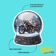 Winter Snow Globe Sticker - Motorcycle Water Globe Sticker - Motorcycle Sticker