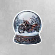 Winter Snow Globe Sticker - Motorcycle Water Globe Sticker - Motorcycle Sticker