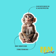 Monkey Sticker - Cute Animal Vinyl Decal, Monkey Wall Art, Fun Jungle Decor, Car Stickers & Party Favors