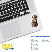 Monkey Sticker - Cute Animal Vinyl Decal, Monkey Wall Art, Fun Jungle Decor, Car Stickers & Party Favors