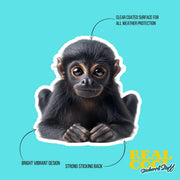 Monkey Sticker - Cute Animal Vinyl Decal, Monkey Wall Art, Fun Jungle Decor, Car Stickers & Party Favors