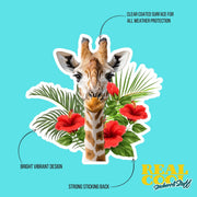 Giraffe Sticker - Cute Animal Decal for Water Bottle, Playful Giraffe Sticker, Gifts for Animal Lovers