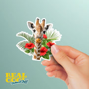 Giraffe Sticker - Cute Animal Decal for Water Bottle, Playful Giraffe Sticker, Gifts for Animal Lovers