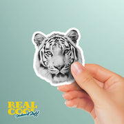 White Tiger Sticker | Tiger Head Decal | Albino Tiger Sticker