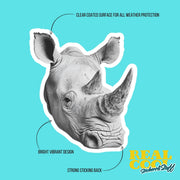 Rhino Sticker | Rhinoceros Head Decal | Rhinoceros Sticker