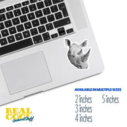 Rhino Sticker | Rhinoceros Head Decal | Rhinoceros Sticker