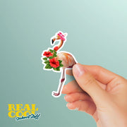 Pink Flamingo Sticker | Cute Tropical Décor, Waterproof Vinyl Decal for Laptops, Water Bottles & Scrapbooking