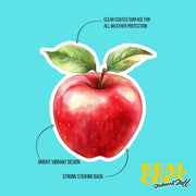 Apple Sticker - Watercolor Apple Decal for Laptops, Water Bottles & Notebooks | Cute Fruit Art Decor