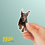 Doberman Running Sticker - Doberman Decal - Doberman Water Bottle Sticker